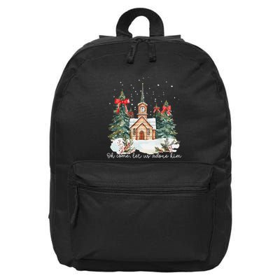 Oh Come Let Us Adore Him Jesus Christmas Christian Coquette 16 in Basic Backpack