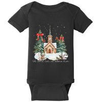 Oh Come Let Us Adore Him Jesus Christmas Christian Coquette Baby Bodysuit