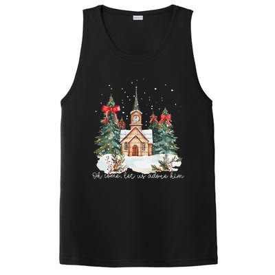 Oh Come Let Us Adore Him Jesus Christmas Christian Coquette PosiCharge Competitor Tank