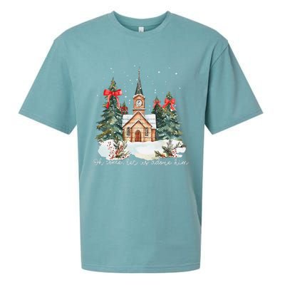 Oh Come Let Us Adore Him Jesus Christmas Christian Coquette Sueded Cloud Jersey T-Shirt