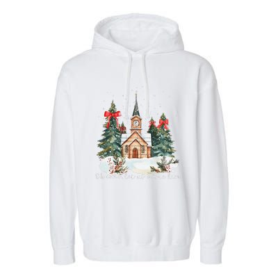 Oh Come Let Us Adore Him Jesus Christmas Christian Coquette Garment-Dyed Fleece Hoodie