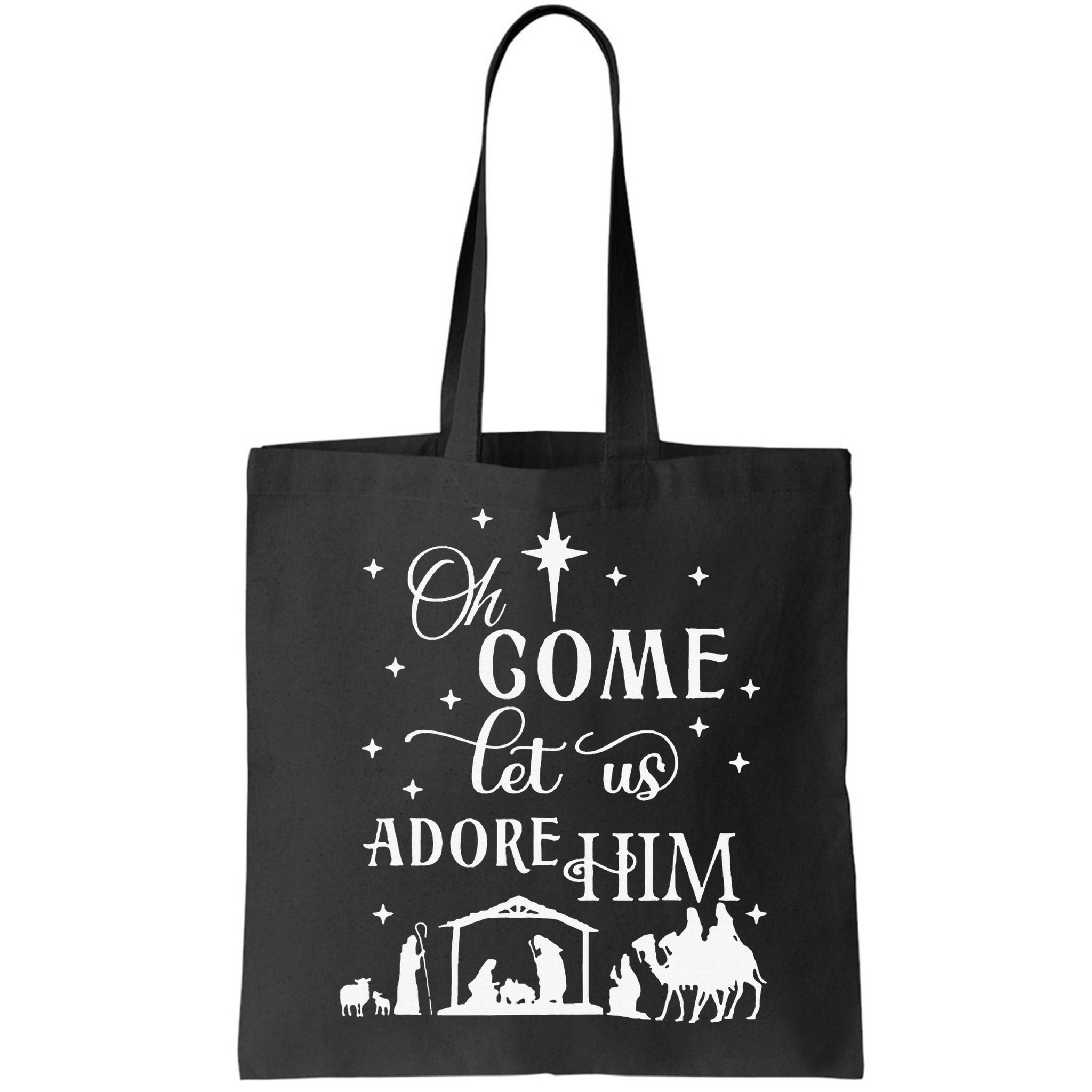 Oh Come Let Us Adore Him Christian Nativity Vintage Xmas Bag