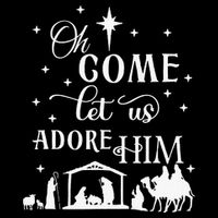 Oh Come Let Us Adore Him Christian Nativity Vintage Xmas Bag