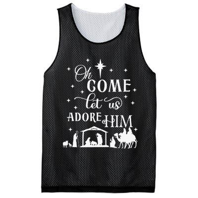 Oh Come Let Us Adore Him Christian Nativity Vintage Xmas Mesh Reversible Basketball Jersey Tank