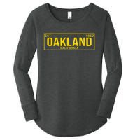 Oakland California License Plate Design Classic Women's Perfect Tri Tunic Long Sleeve Shirt