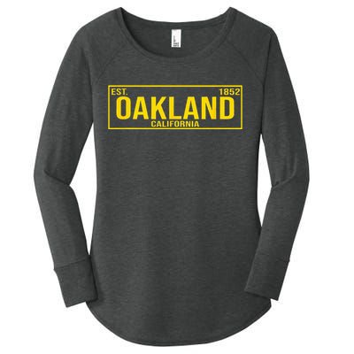 Oakland California License Plate Design Classic Women's Perfect Tri Tunic Long Sleeve Shirt