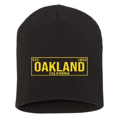 Oakland California License Plate Design Classic Short Acrylic Beanie
