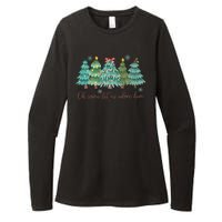 Oh Come Let Us Adore Him Funny Christian Christmas Tree Bow Womens CVC Long Sleeve Shirt