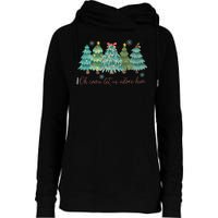 Oh Come Let Us Adore Him Funny Christian Christmas Tree Bow Womens Funnel Neck Pullover Hood