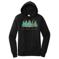 Oh Come Let Us Adore Him Funny Christian Christmas Tree Bow Women's Pullover Hoodie