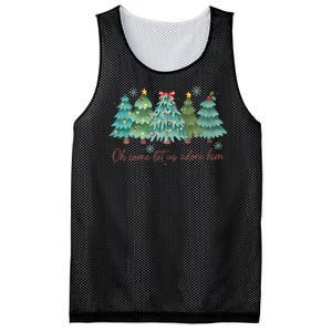 Oh Come Let Us Adore Him Funny Christian Christmas Tree Bow Mesh Reversible Basketball Jersey Tank