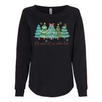 Oh Come Let Us Adore Him Funny Christian Christmas Tree Bow Womens California Wash Sweatshirt