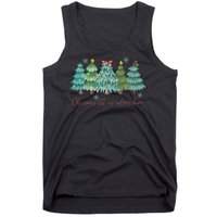 Oh Come Let Us Adore Him Funny Christian Christmas Tree Bow Tank Top