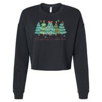 Oh Come Let Us Adore Him Funny Christian Christmas Tree Bow Cropped Pullover Crew