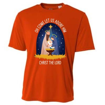 Oh Come Let Us Adore Him Gift Christmas Nativity Meaningful Gift Cooling Performance Crew T-Shirt