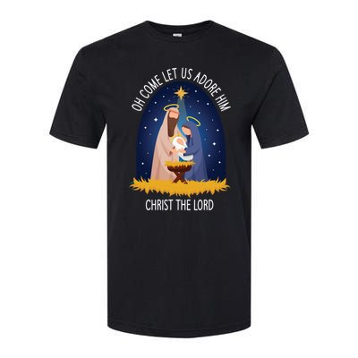 Oh Come Let Us Adore Him Gift Christmas Nativity Meaningful Gift Softstyle® CVC T-Shirt