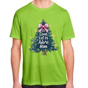 Oh Come Let Us Adore Him Christmas Nativity Christian Jesus Adult ChromaSoft Performance T-Shirt