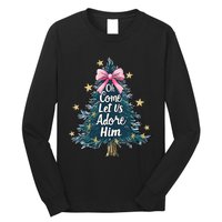 Oh Come Let Us Adore Him Christmas Nativity Christian Jesus Long Sleeve Shirt