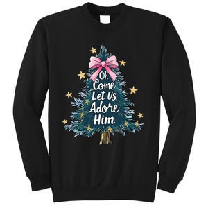 Oh Come Let Us Adore Him Christmas Nativity Christian Jesus Sweatshirt