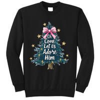 Oh Come Let Us Adore Him Christmas Nativity Christian Jesus Sweatshirt