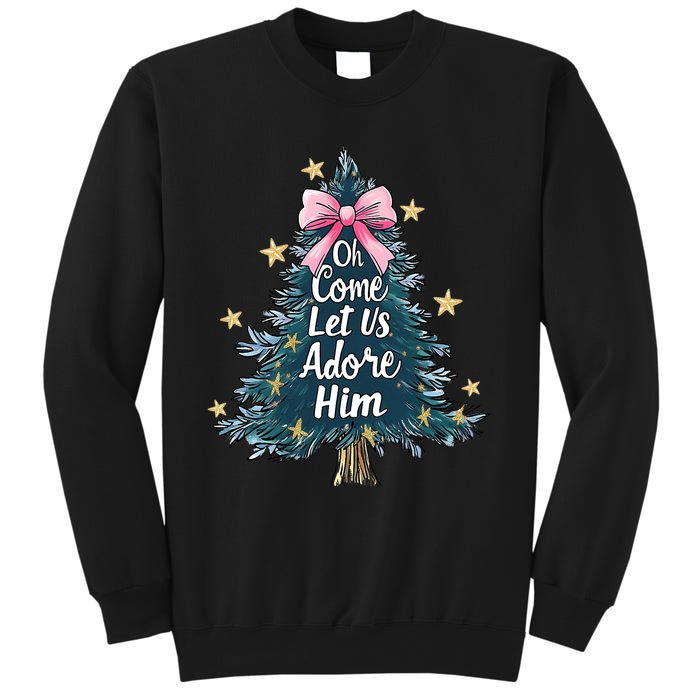 Oh Come Let Us Adore Him Christmas Nativity Christian Jesus Sweatshirt