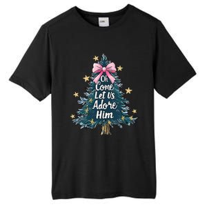 Oh Come Let Us Adore Him Christmas Nativity Christian Jesus Tall Fusion ChromaSoft Performance T-Shirt