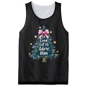 Oh Come Let Us Adore Him Christmas Nativity Christian Jesus Mesh Reversible Basketball Jersey Tank