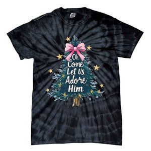 Oh Come Let Us Adore Him Christmas Nativity Christian Jesus Tie-Dye T-Shirt