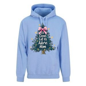 Oh Come Let Us Adore Him Christmas Nativity Christian Jesus Unisex Surf Hoodie