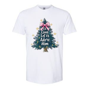 Oh Come Let Us Adore Him Christmas Nativity Christian Jesus Softstyle CVC T-Shirt