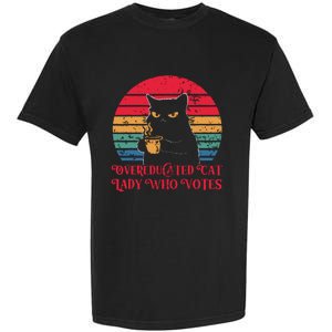 Overeducated Cat Lady Who Votes 2024 Election Garment-Dyed Heavyweight T-Shirt