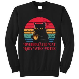 Overeducated Cat Lady Who Votes 2024 Election Sweatshirt