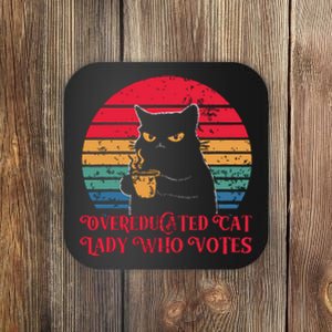 Overeducated Cat Lady Who Votes 2024 Election Coaster