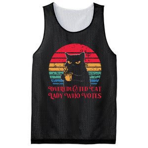 Overeducated Cat Lady Who Votes 2024 Election Mesh Reversible Basketball Jersey Tank