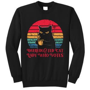 Overeducated Cat Lady Who Votes 2024 Election Tall Sweatshirt