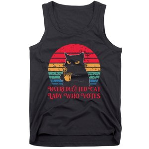 Overeducated Cat Lady Who Votes 2024 Election Tank Top