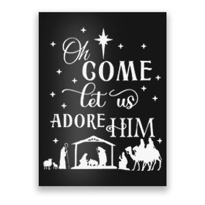 Oh Come Let Us Adore Him Jesus Christ Christian Holiday  Poster