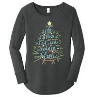 Oh Come Let Us Adore Him Christian Jesus Christmas Pajamas Women's Perfect Tri Tunic Long Sleeve Shirt