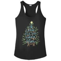 Oh Come Let Us Adore Him Christian Jesus Christmas Pajamas Ladies PosiCharge Competitor Racerback Tank