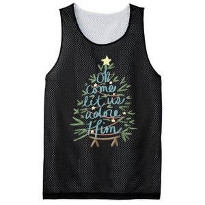 Oh Come Let Us Adore Him Christian Jesus Christmas Pajamas Mesh Reversible Basketball Jersey Tank