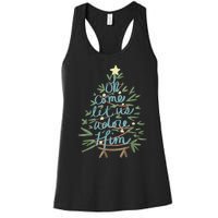 Oh Come Let Us Adore Him Christian Jesus Christmas Pajamas Women's Racerback Tank