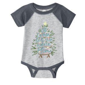 Oh Come Let Us Adore Him Christian Jesus Christmas Pajamas Infant Baby Jersey Bodysuit