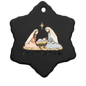 Oh Come Let Us Adore Him Jesus Christmas Christian Nativity Great Gift Ceramic Star Ornament