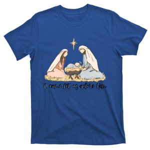 Oh Come Let Us Adore Him Jesus Christmas Christian Nativity Great Gift T-Shirt