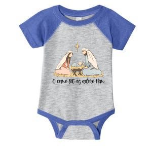 Oh Come Let Us Adore Him Jesus Christmas Christian Nativity Great Gift Infant Baby Jersey Bodysuit