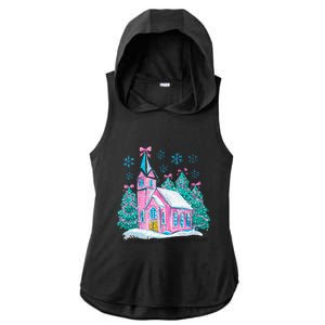 Oh Come Let Us Adore Him Jesus Christmas Christian Coquette Ladies PosiCharge Tri-Blend Wicking Draft Hoodie Tank