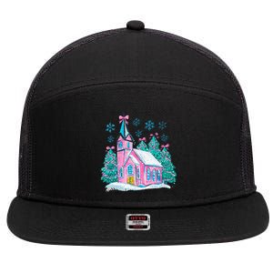 Oh Come Let Us Adore Him Jesus Christmas Christian Coquette 7 Panel Mesh Trucker Snapback Hat