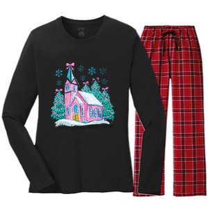 Oh Come Let Us Adore Him Jesus Christmas Christian Coquette Women's Long Sleeve Flannel Pajama Set 