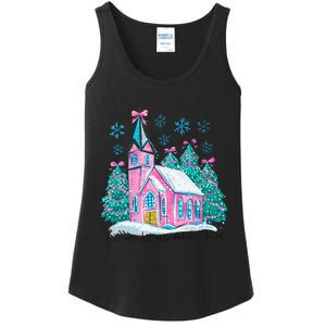 Oh Come Let Us Adore Him Jesus Christmas Christian Coquette Ladies Essential Tank