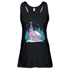 Oh Come Let Us Adore Him Jesus Christmas Christian Coquette Ladies Essential Flowy Tank